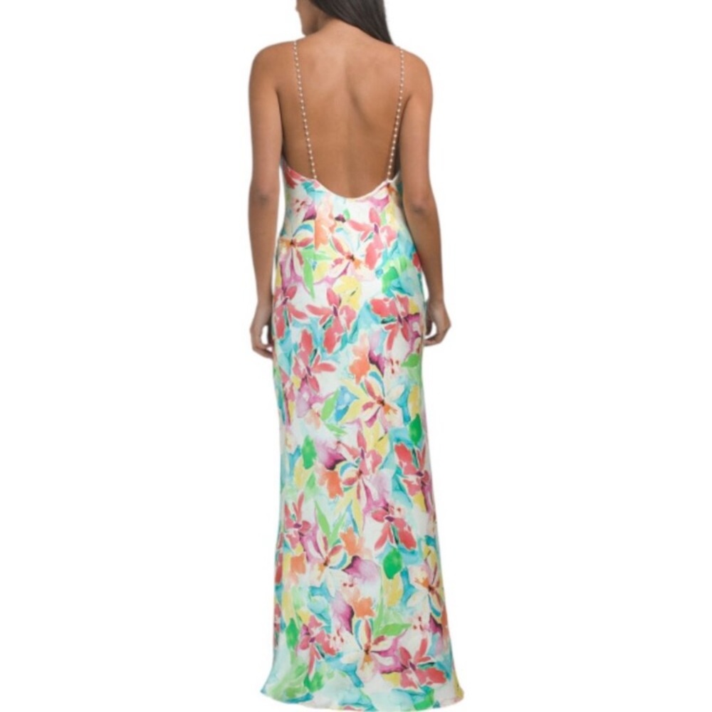 Backless Floral Maxi Dress
